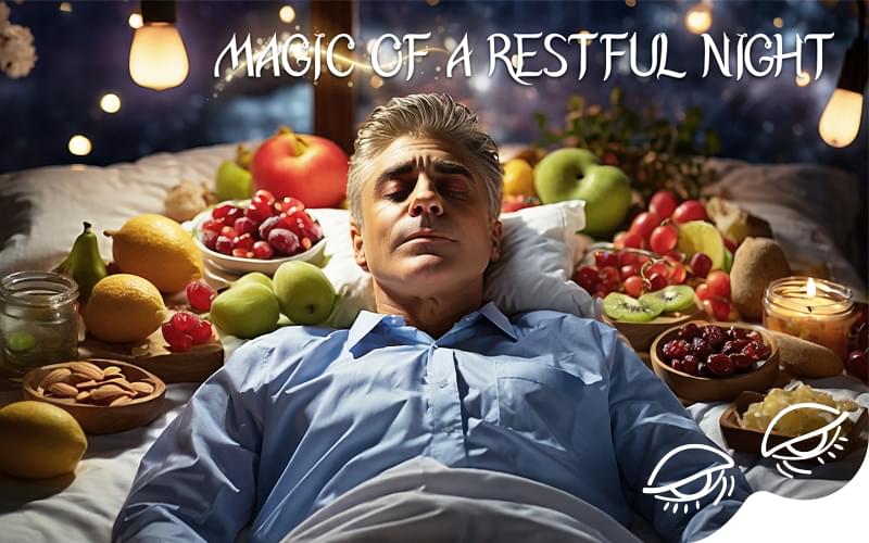 Surrounded by sleep-promoting foods at night