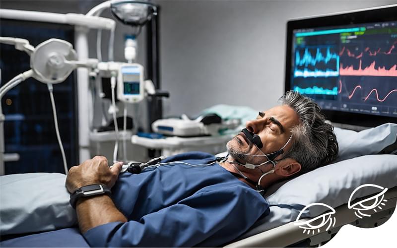 Sleep clinic setup for a polysomnography study